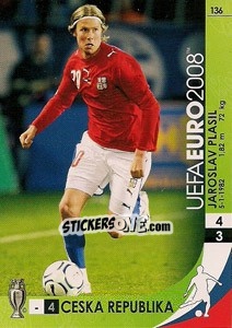 Sticker Jaroslav Plasil - UEFA Euro Austria-Switzerland 2008. Trading Cards Game n. 136 - Panini