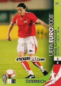Cromo Rene Aufhauser - UEFA Euro Austria-Switzerland 2008. Trading Cards Game - Panini