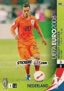 Sticker Wesley Sneijder - UEFA Euro Austria-Switzerland 2008. Trading Cards Game n. 140 - Panini