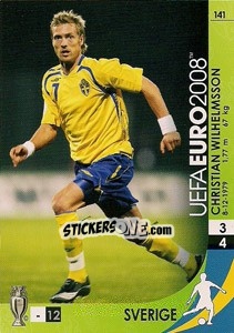 Sticker Christian Wilhelmsson - UEFA Euro Austria-Switzerland 2008. Trading Cards Game n. 141 - Panini