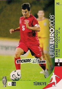 Sticker Emre Belözoglu - UEFA Euro Austria-Switzerland 2008. Trading Cards Game - Panini