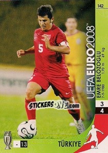 Sticker Emre Belözoglu - UEFA Euro Austria-Switzerland 2008. Trading Cards Game n. 142 - Panini