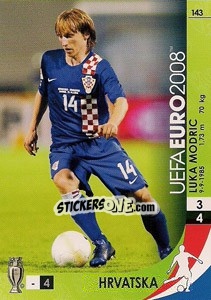 Sticker Luka Modric - UEFA Euro Austria-Switzerland 2008. Trading Cards Game n. 143 - Panini