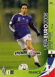 Sticker Samir Nasri - UEFA Euro Austria-Switzerland 2008. Trading Cards Game n. 144 - Panini