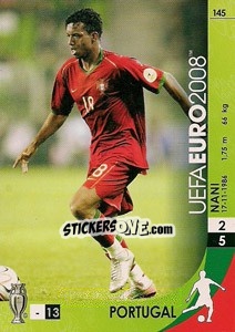Sticker Nani - UEFA Euro Austria-Switzerland 2008. Trading Cards Game - Panini