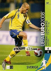 Sticker Fredrik Ljungberg - UEFA Euro Austria-Switzerland 2008. Trading Cards Game n. 147 - Panini