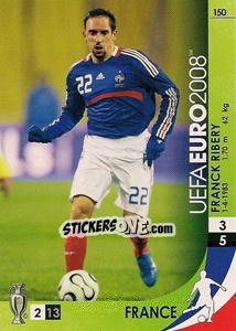 Sticker Franck Ribery - UEFA Euro Austria-Switzerland 2008. Trading Cards Game n. 150 - Panini
