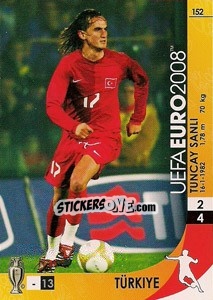 Sticker Tuncay Sanli - UEFA Euro Austria-Switzerland 2008. Trading Cards Game - Panini