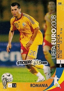Sticker Nicolae Dica - UEFA Euro Austria-Switzerland 2008. Trading Cards Game n. 158 - Panini