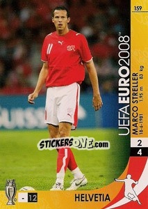 Sticker Marco Streller - UEFA Euro Austria-Switzerland 2008. Trading Cards Game n. 159 - Panini