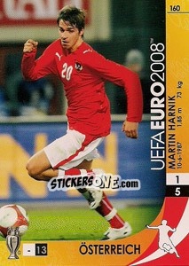Sticker Martin Harnik - UEFA Euro Austria-Switzerland 2008. Trading Cards Game n. 160 - Panini