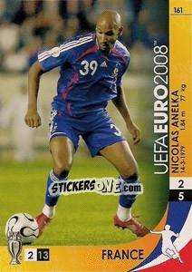 Sticker Nicolas Anelka - UEFA Euro Austria-Switzerland 2008. Trading Cards Game n. 161 - Panini