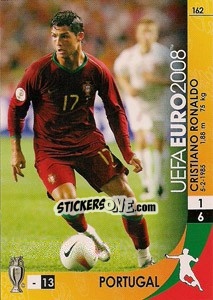 Sticker Cristiano Ronaldo - UEFA Euro Austria-Switzerland 2008. Trading Cards Game n. 162 - Panini