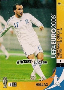 Sticker Theofanis Gekas - UEFA Euro Austria-Switzerland 2008. Trading Cards Game n. 164 - Panini