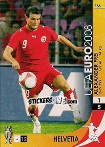 Sticker Alexander Frei - UEFA Euro Austria-Switzerland 2008. Trading Cards Game n. 166 - Panini