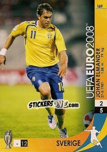 Sticker Johan Elmander - UEFA Euro Austria-Switzerland 2008. Trading Cards Game n. 169 - Panini