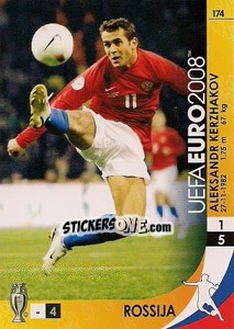 Sticker Aleksandr Kerzhakov - UEFA Euro Austria-Switzerland 2008. Trading Cards Game n. 174 - Panini