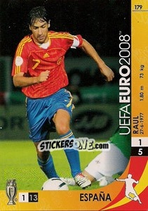 Sticker Raul González - UEFA Euro Austria-Switzerland 2008. Trading Cards Game n. 179 - Panini