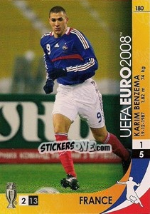 Sticker Karim Benzema - UEFA Euro Austria-Switzerland 2008. Trading Cards Game n. 180 - Panini