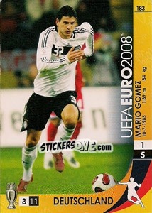 Sticker Mario Gomez - UEFA Euro Austria-Switzerland 2008. Trading Cards Game - Panini