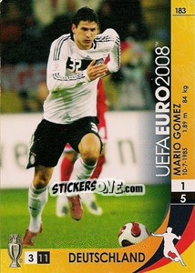 Sticker Mario Gomez - UEFA Euro Austria-Switzerland 2008. Trading Cards Game n. 183 - Panini