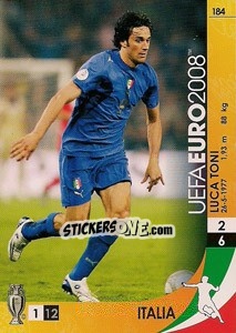 Sticker Luca Toni - UEFA Euro Austria-Switzerland 2008. Trading Cards Game - Panini