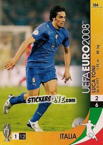 Sticker Luca Toni - UEFA Euro Austria-Switzerland 2008. Trading Cards Game n. 184 - Panini