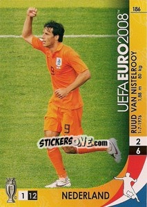 Sticker Ruud van Nistelrooy - UEFA Euro Austria-Switzerland 2008. Trading Cards Game n. 186 - Panini