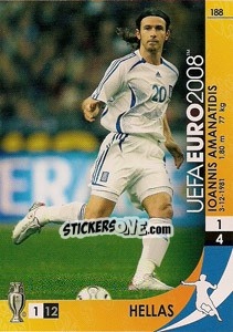 Cromo Ioannis Amanatidis - UEFA Euro Austria-Switzerland 2008. Trading Cards Game - Panini