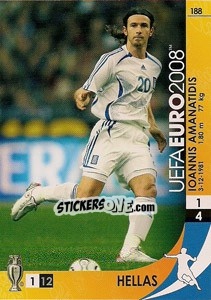 Sticker Ioannis Amanatidis - UEFA Euro Austria-Switzerland 2008. Trading Cards Game n. 188 - Panini