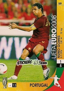 Sticker Nuno Gomes - UEFA Euro Austria-Switzerland 2008. Trading Cards Game n. 189 - Panini