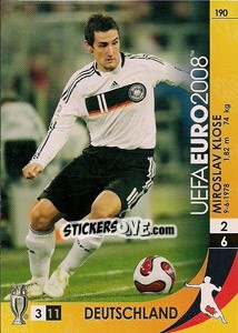 Sticker Miroslav Klose - UEFA Euro Austria-Switzerland 2008. Trading Cards Game - Panini