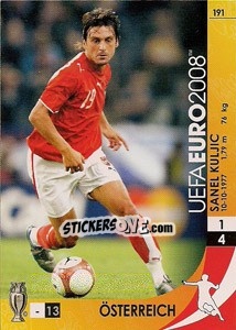 Sticker Sanel Kuljic - UEFA Euro Austria-Switzerland 2008. Trading Cards Game n. 191 - Panini