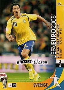 Sticker Zlatan Ibrahimovic - UEFA Euro Austria-Switzerland 2008. Trading Cards Game n. 192 - Panini