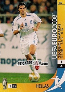 Sticker Georgios Samaras - UEFA Euro Austria-Switzerland 2008. Trading Cards Game n. 197 - Panini