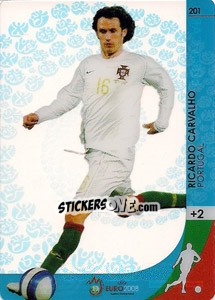 Sticker Ricardo Carvalho - UEFA Euro Austria-Switzerland 2008. Trading Cards Game n. 201 - Panini