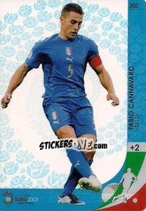 Sticker Fabio Cannavaro - UEFA Euro Austria-Switzerland 2008. Trading Cards Game n. 202 - Panini