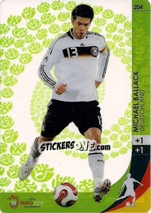 Sticker Michael Ballack - UEFA Euro Austria-Switzerland 2008. Trading Cards Game n. 204 - Panini