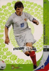 Sticker Andrey Arshavin - UEFA Euro Austria-Switzerland 2008. Trading Cards Game n. 211 - Panini