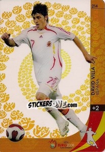 Sticker David Villa - UEFA Euro Austria-Switzerland 2008. Trading Cards Game n. 214 - Panini