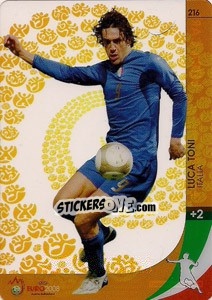 Sticker Luca Toni - UEFA Euro Austria-Switzerland 2008. Trading Cards Game n. 216 - Panini