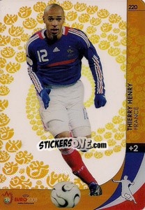 Sticker Thierry Henry - UEFA Euro Austria-Switzerland 2008. Trading Cards Game n. 220 - Panini
