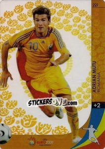 Sticker Adrian Mutu - UEFA Euro Austria-Switzerland 2008. Trading Cards Game n. 221 - Panini