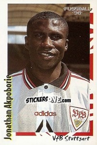 Sticker Jonathan Akpoborie - German Football Bundesliga 1997-1998 n. 108 - Panini