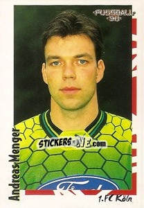 Sticker Andreas Menger - German Football Bundesliga 1997-1998 - Panini