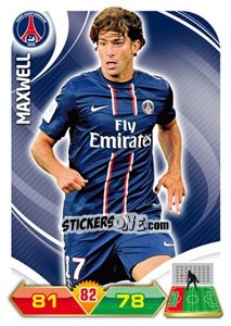 Sticker Maxwell - FOOT 2012-2013. Adrenalyn XL n. 196 - Panini