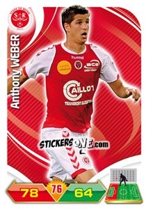 Sticker Anthony Weber - FOOT 2012-2013. Adrenalyn XL n. 214 - Panini