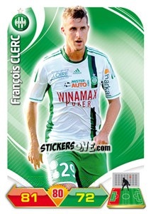 Sticker Francois Clerc - FOOT 2012-2013. Adrenalyn XL - Panini