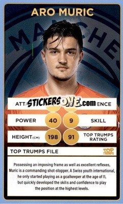 Sticker Aro Muric - Manchester City 2018-2019
 n. 2 - Top Trumps