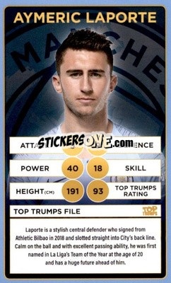 Sticker Aymeric Laporte - Manchester City 2018-2019
 n. 3 - Top Trumps